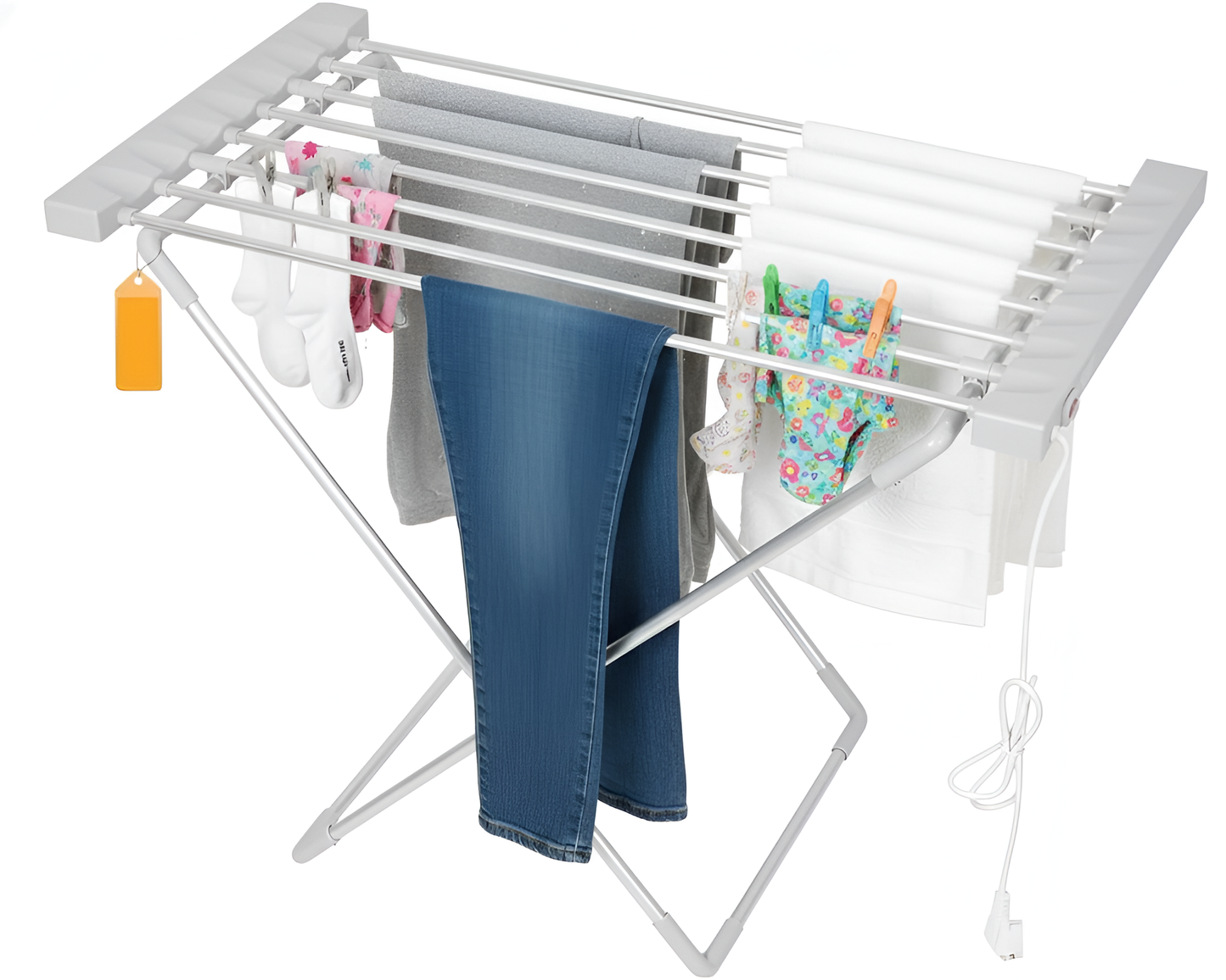 Heated clothes rack for laundry
