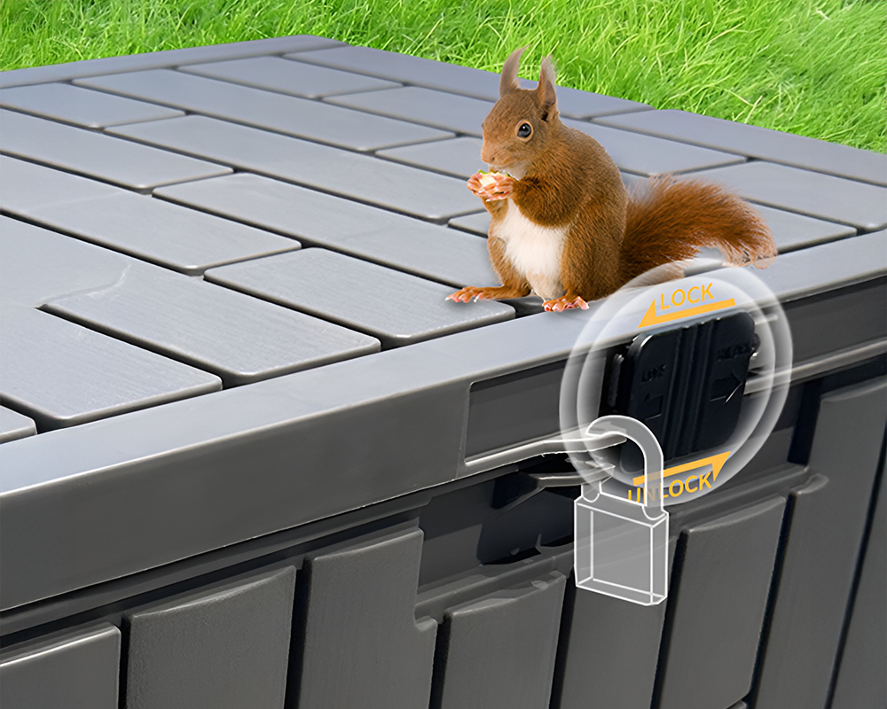 Gardeon Outdoor Storage Box Container Lockable Indoor Garden Toy Tool Shed Grey