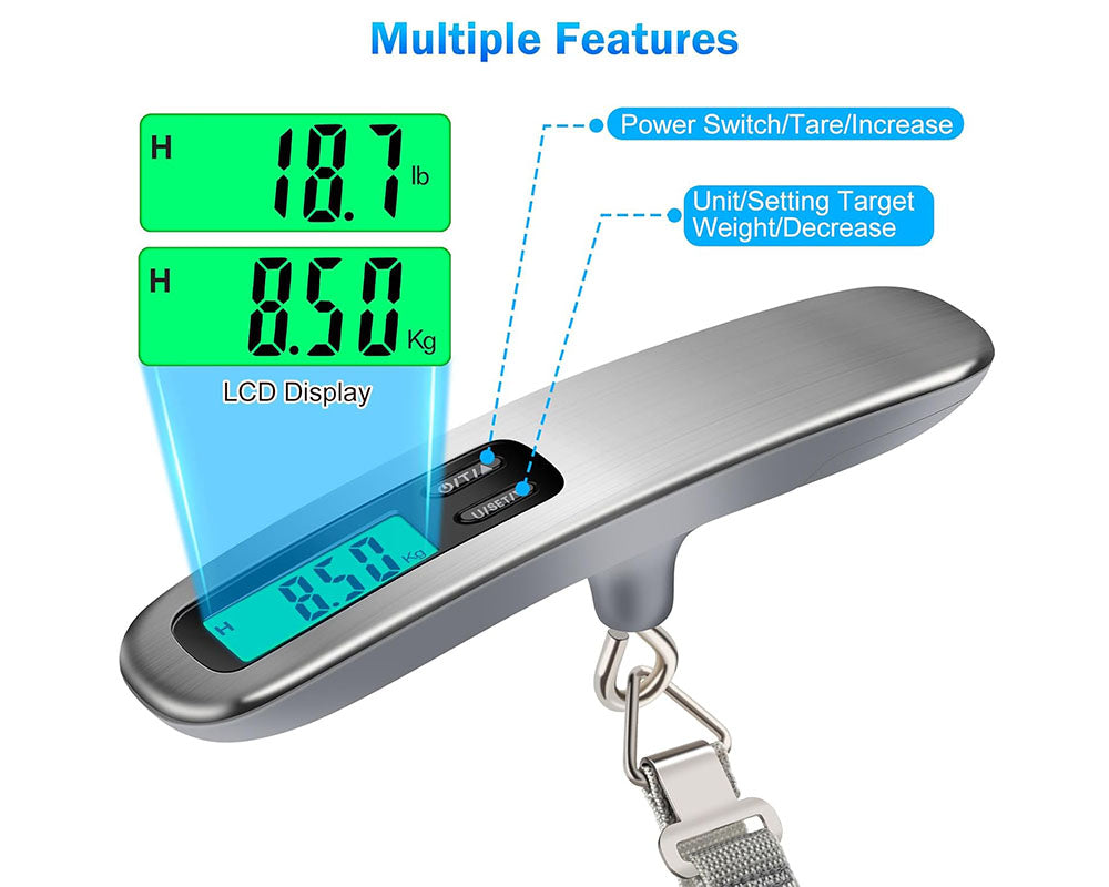 Ergonomic handle luggage scale