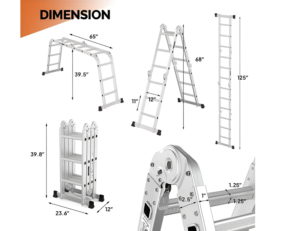Telescopic ladder Extension Ladder 3.6M