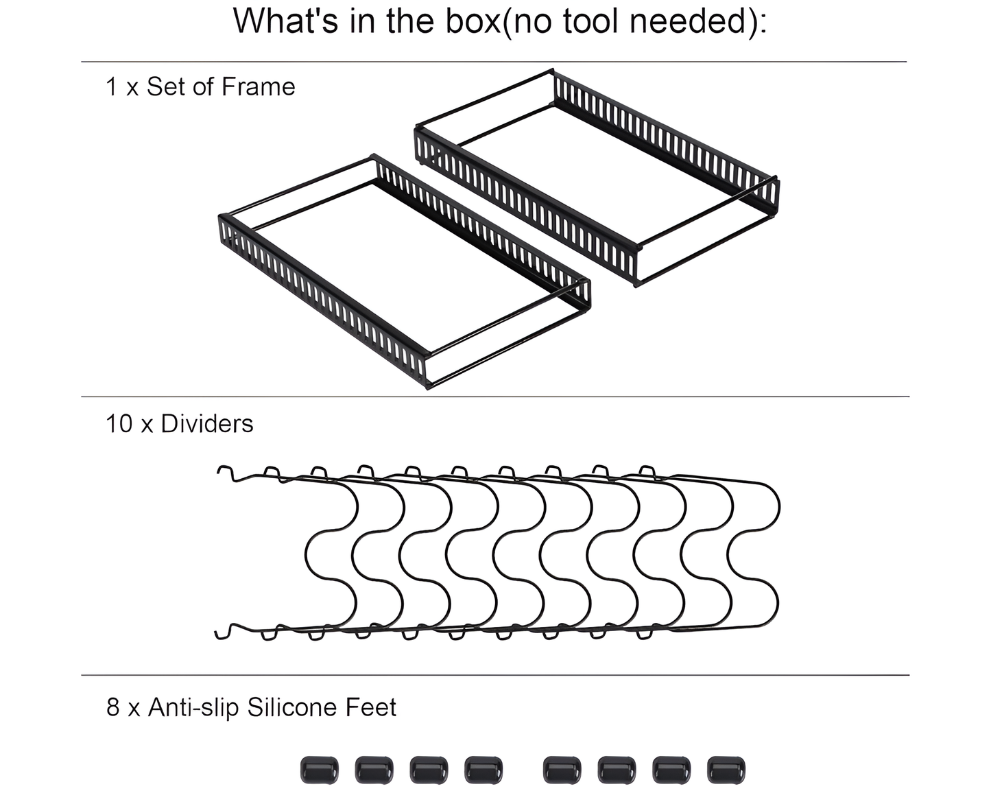 Expandable Lid and Pan Organiser Black Rack