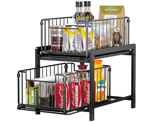 Under sink sliding basket