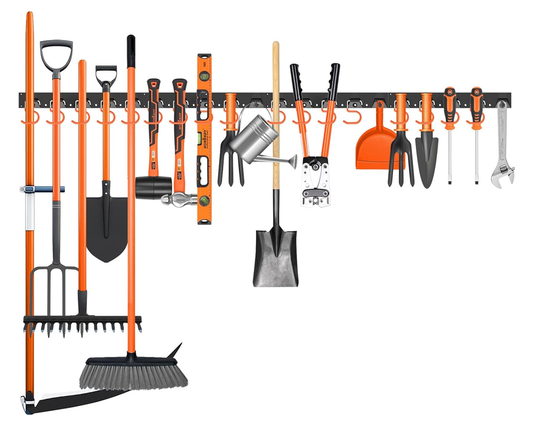 Wall mount tool organizer rails