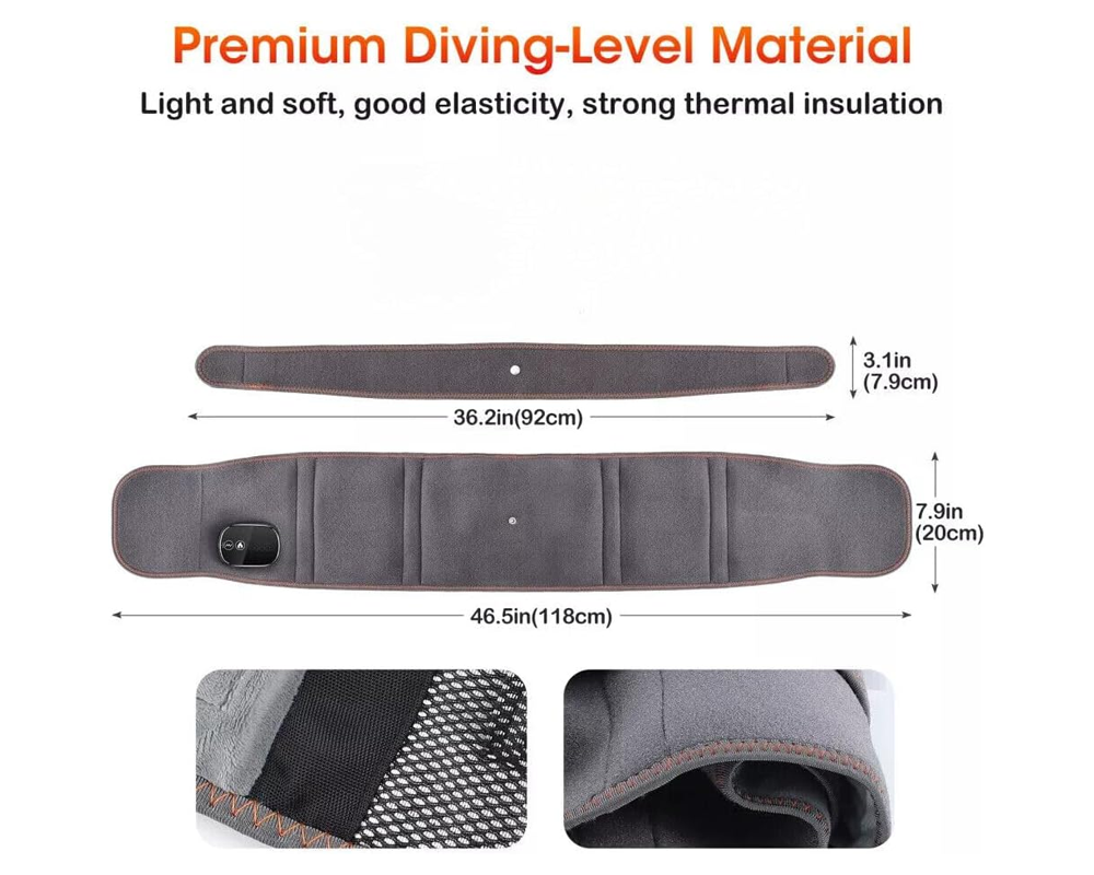 Massage belt with mugwort hot compress