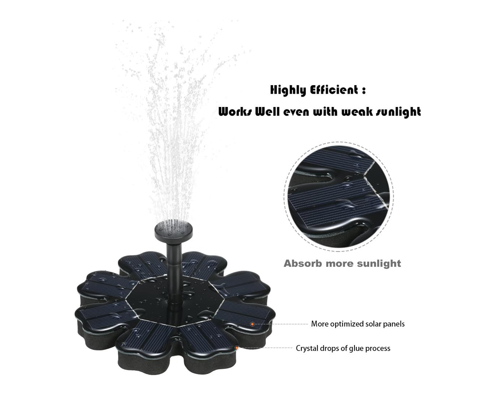 Solar Powered Fountain Pump For Bird Bath Fountain Water Pump