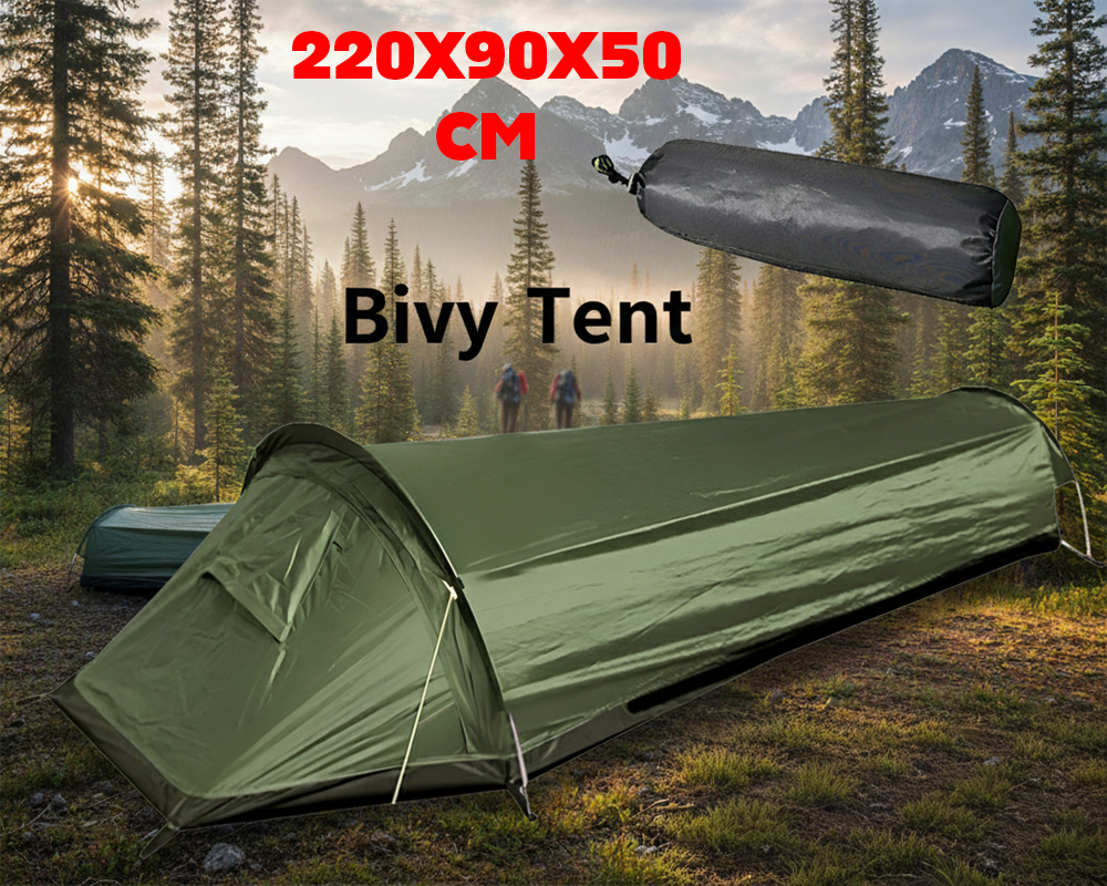 Portable bivvy tent with storage bag