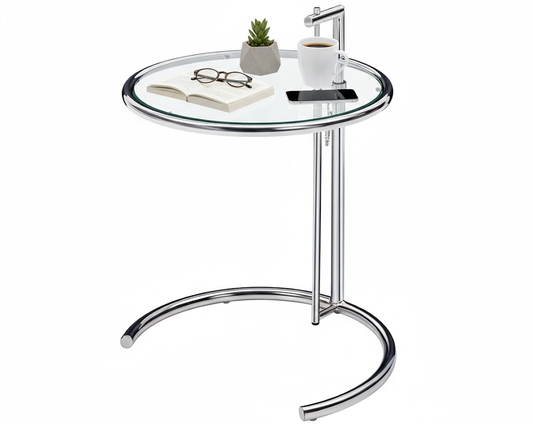 Glass top sofa side table