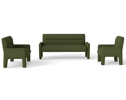 Hunter Green 3 Piece Sofa Set
