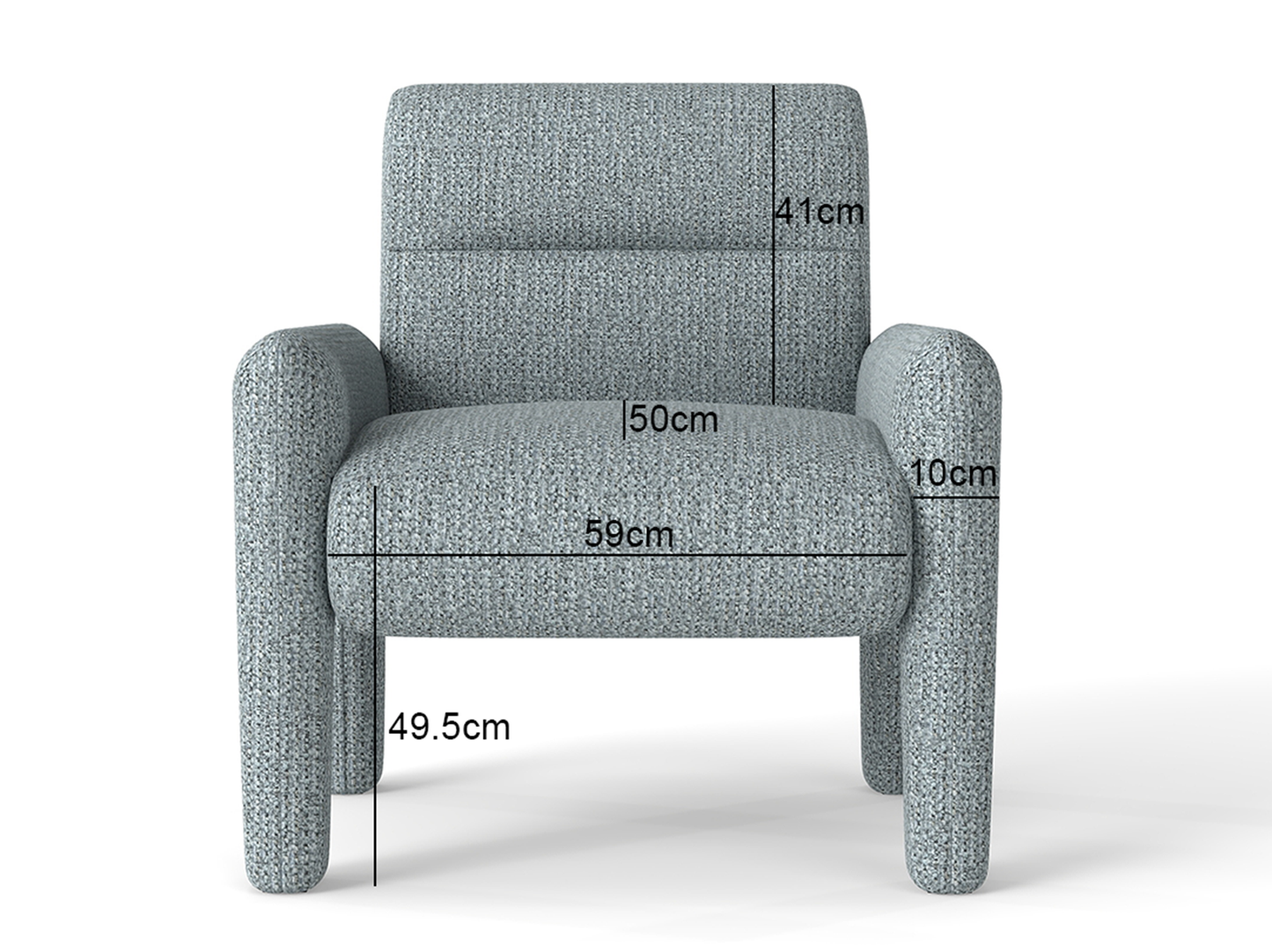 Modern Single Seater Sofa Dubai Sky Blue – Luxurious Chenille Chair