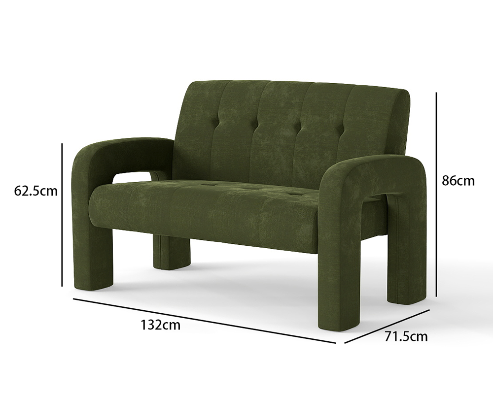 Milan Hunter Green 2 Seater Sofa