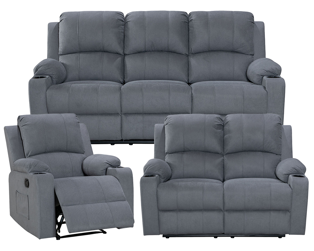 Recliner Sofa Set 3 Piece NovaCloud Chenille