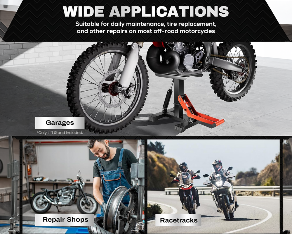 motorbike lift with safety lock