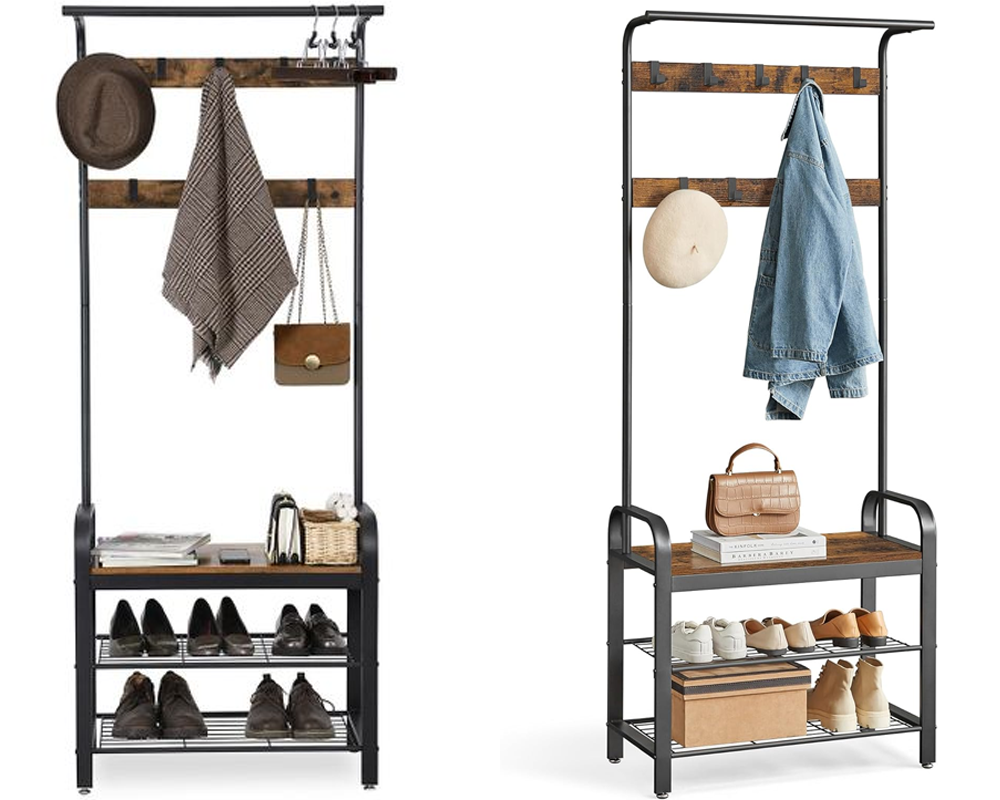 hall tree with shoe bench