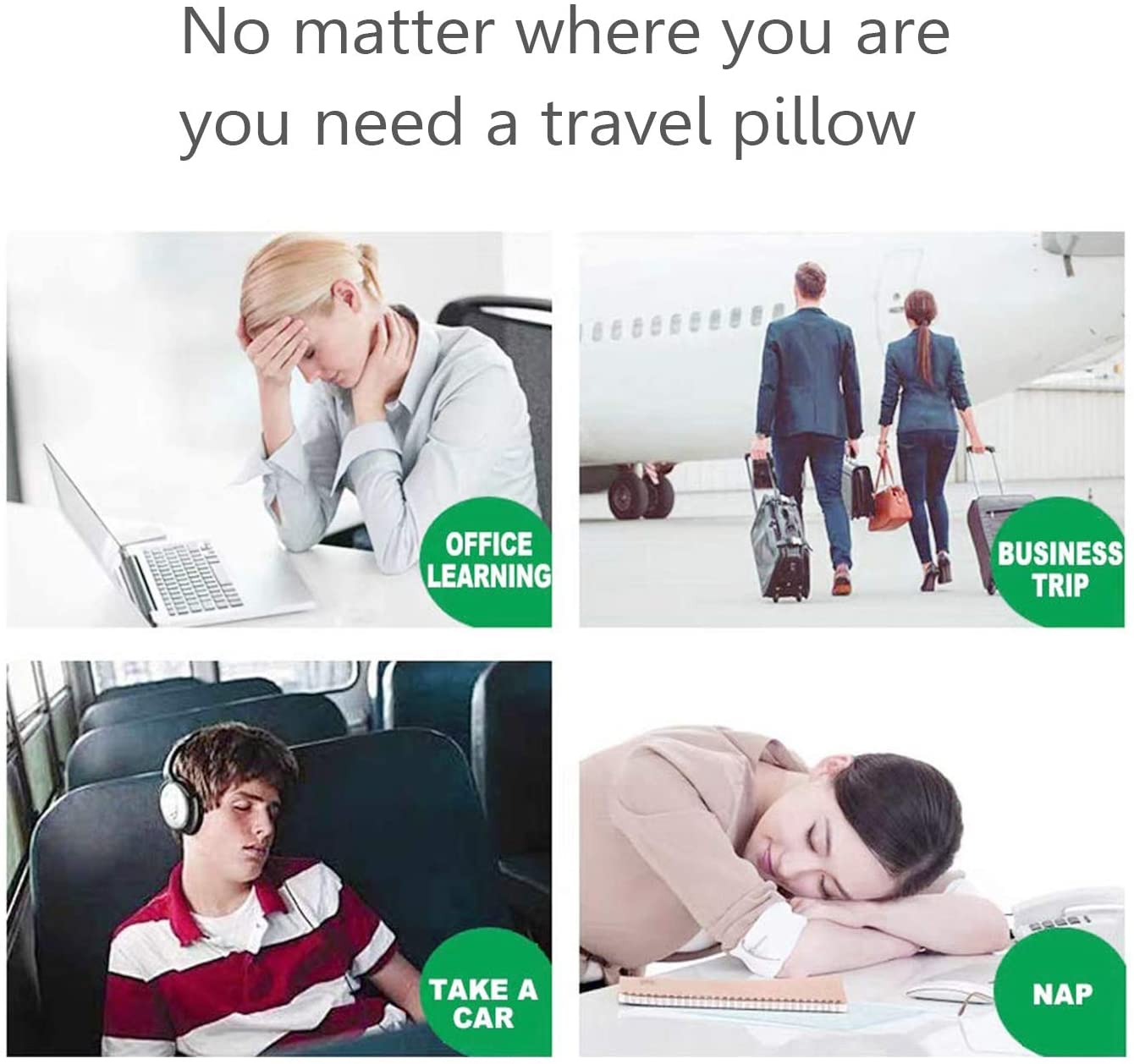 Travel pillow with earbuds included