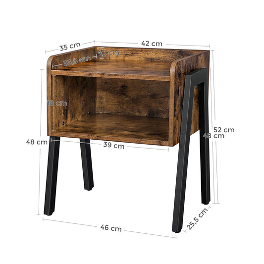 Rustic oak finish side table