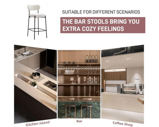 Set of 2 Bar Stools Counter Bar Stool