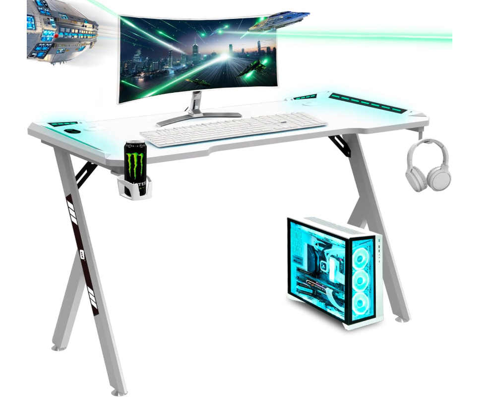 140cm Gaming Desk Table Computer Desk Wireless Charger