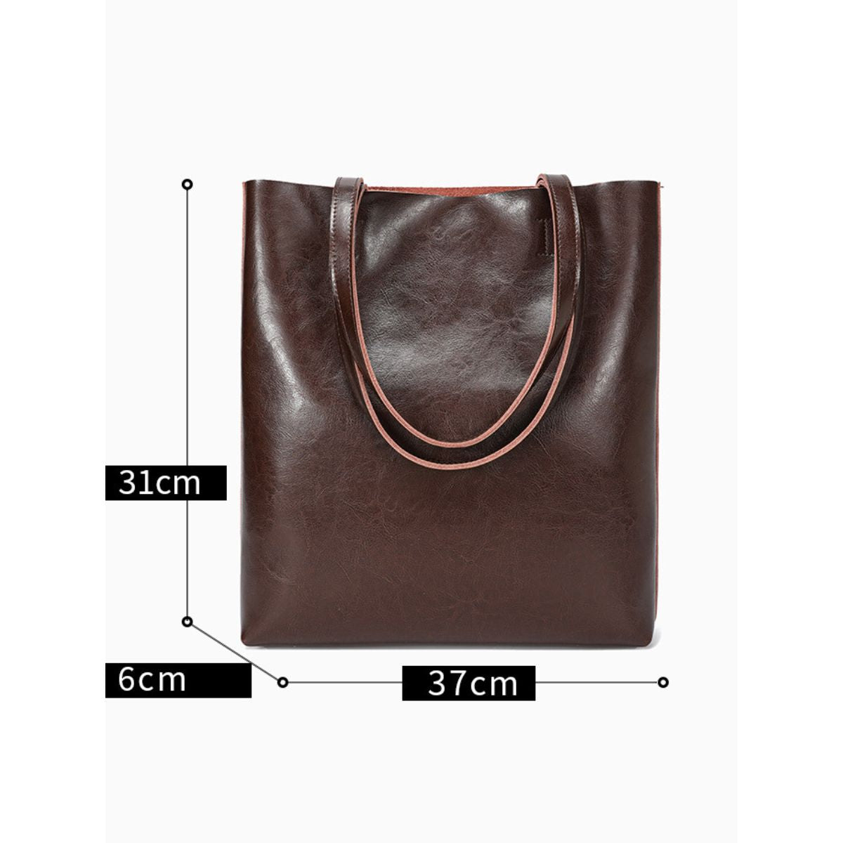 Urban Essential Brown Large Leather Tote Bag