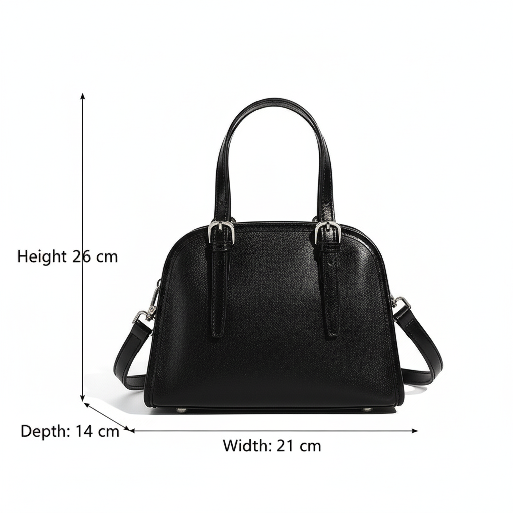 Urban Grace Black Leather Mini Tote Bag
