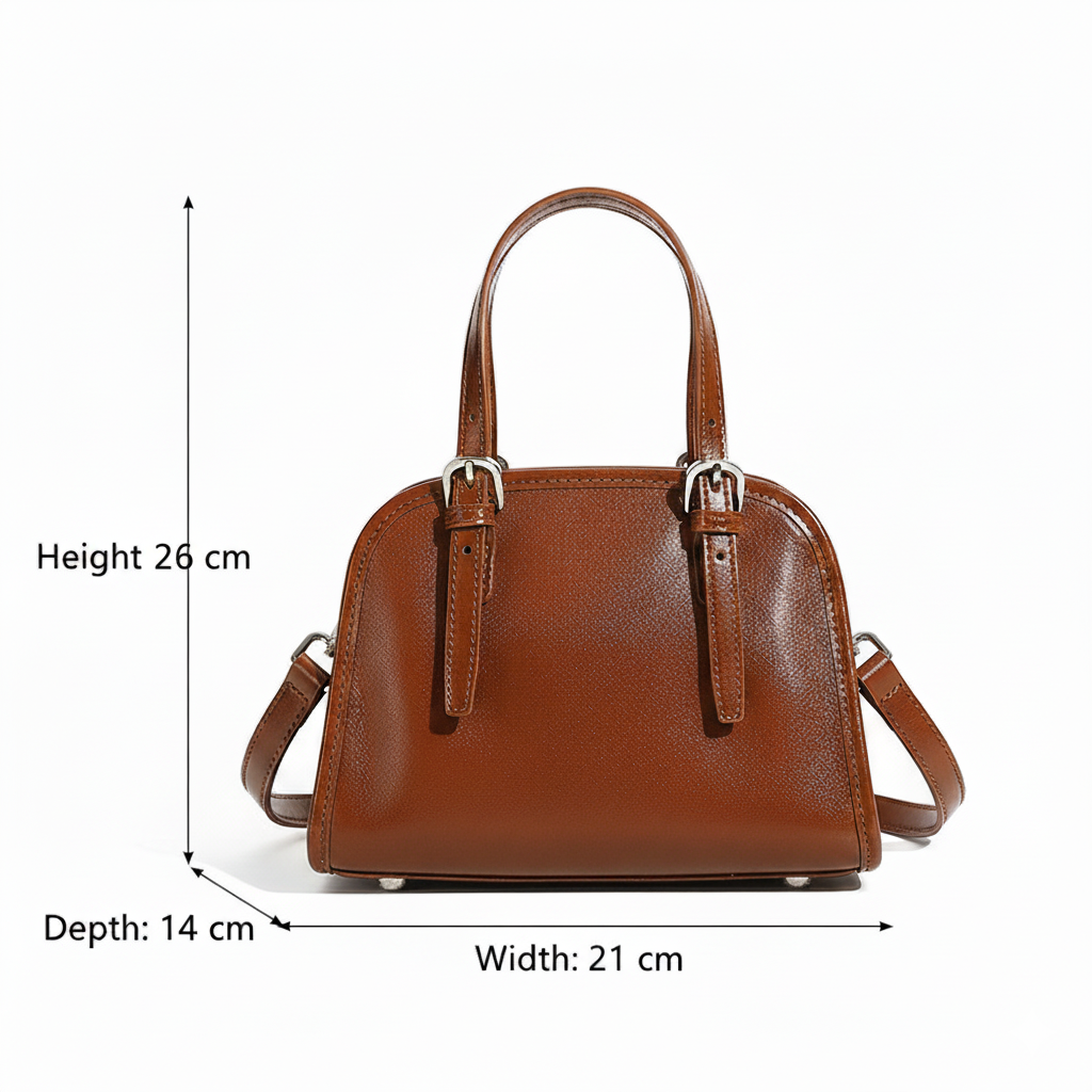 Urban Grace Chestnut Brown Leather Mini Tote Bag