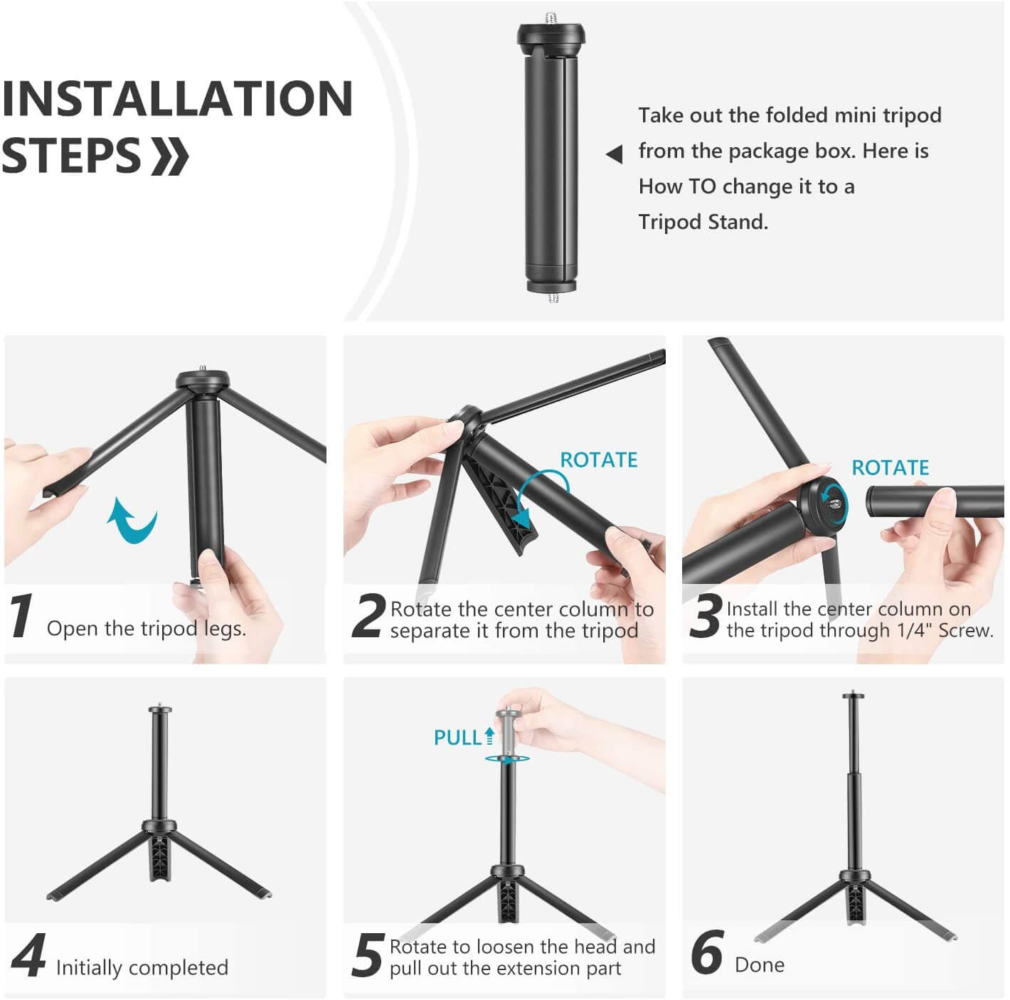 2-Pack Dimmable 5600K USB LED Video Light with Adjustable Tripod Stand