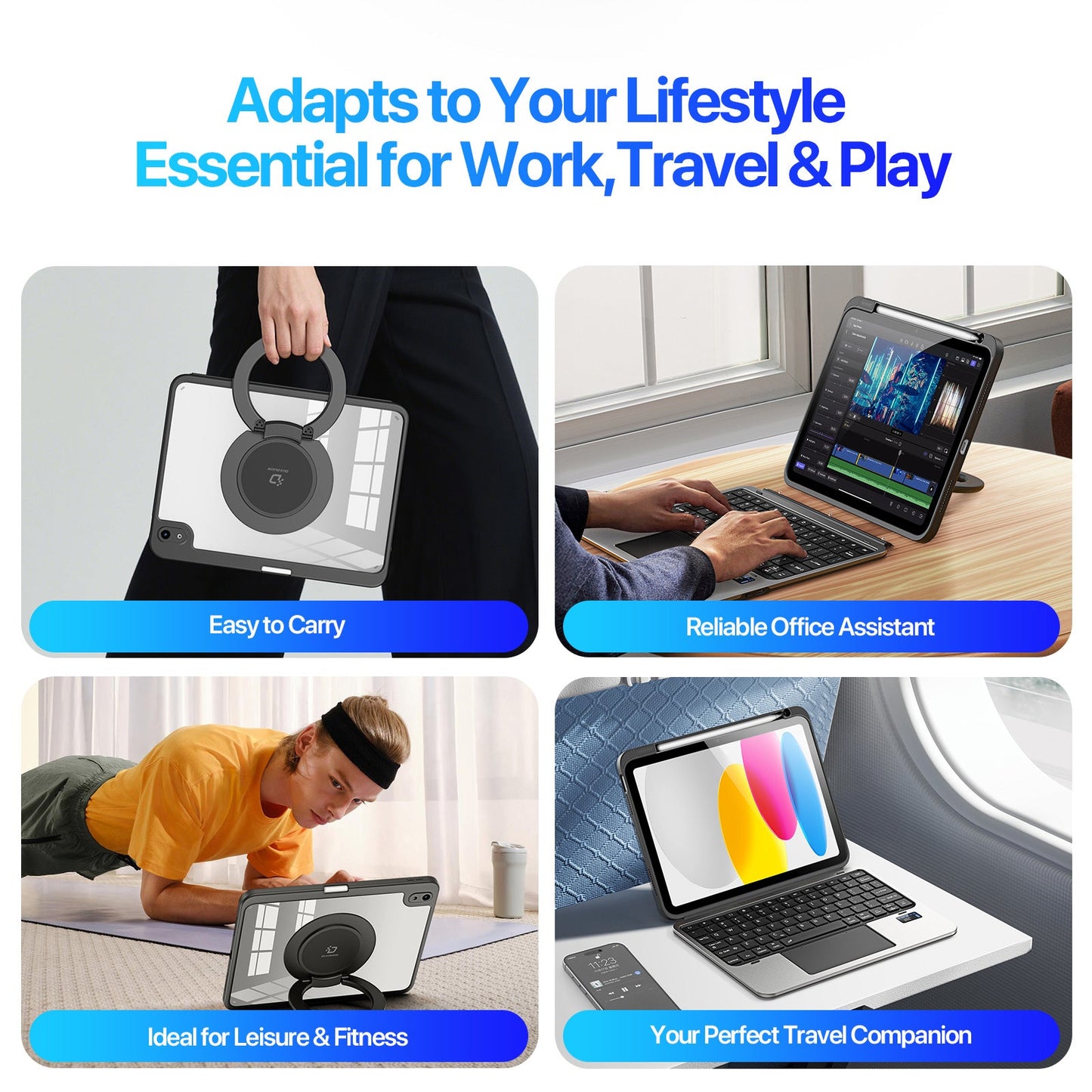 iPad 10th / A16 (2025) Detachable Keyboard with Touchpad Kickstand Cover