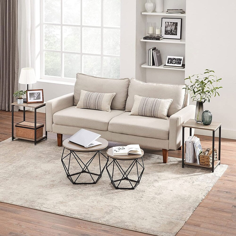 VASAGLE Bed Side Tables End Table (Greige)