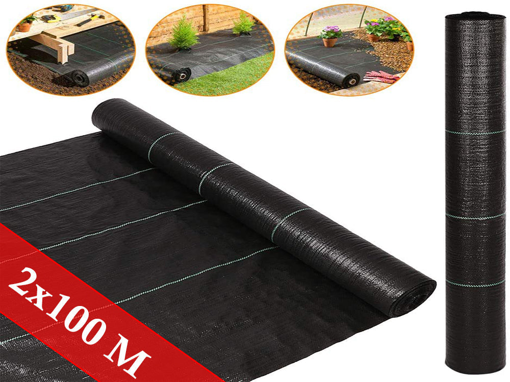 Weed mat on garden soil
