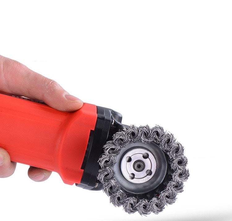 Drill mounted wire brush