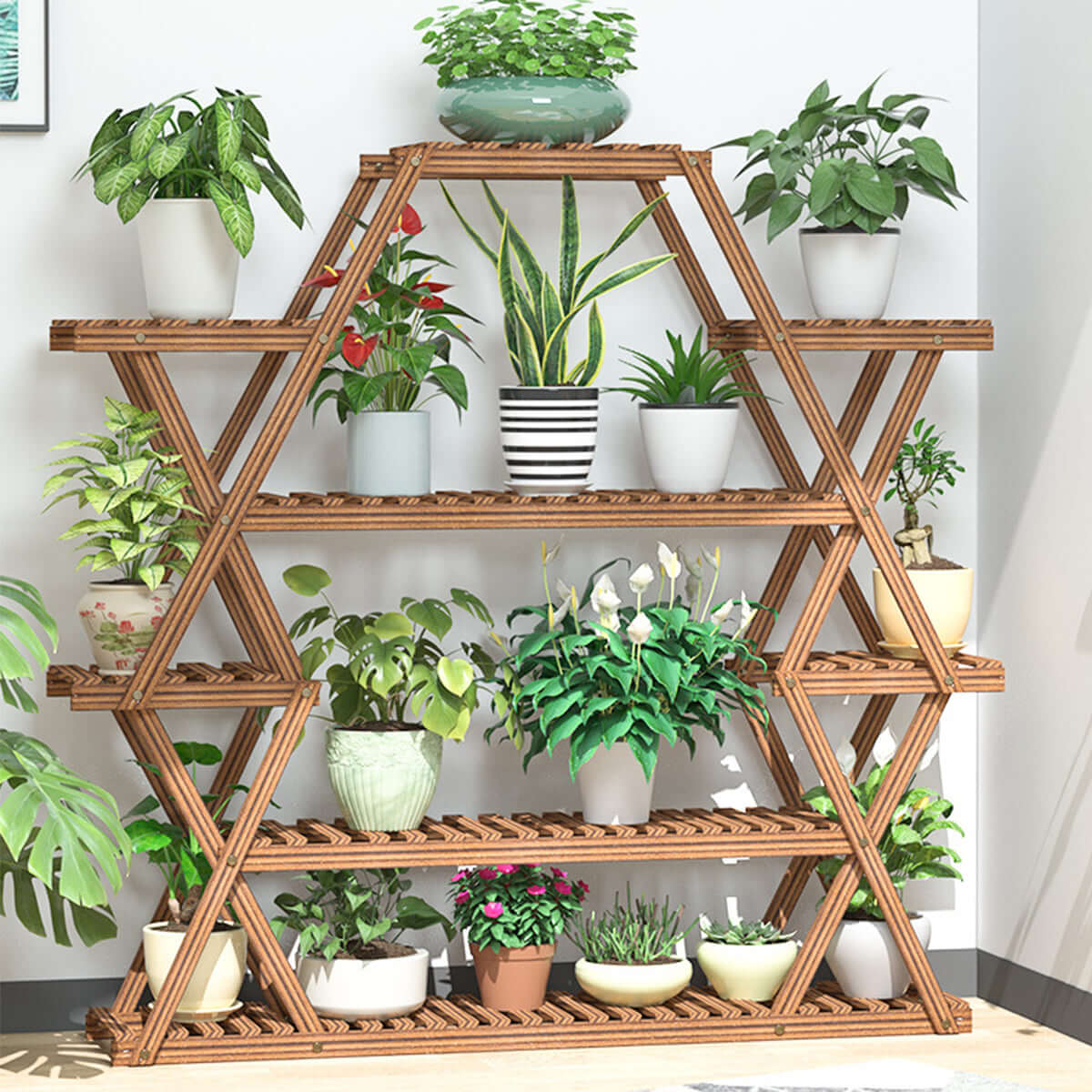 Smooth polished wood stand