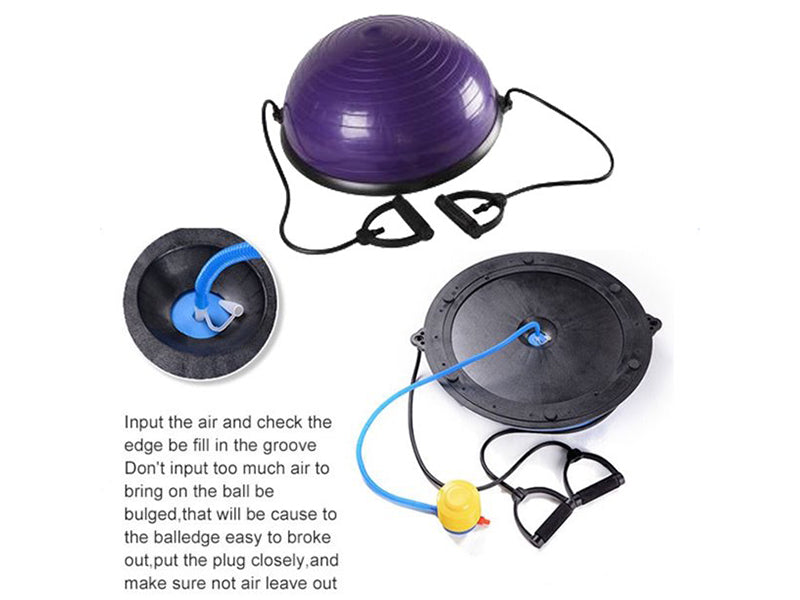Trainer Exercise Yoga Half Balance Ball With Resistance Bands