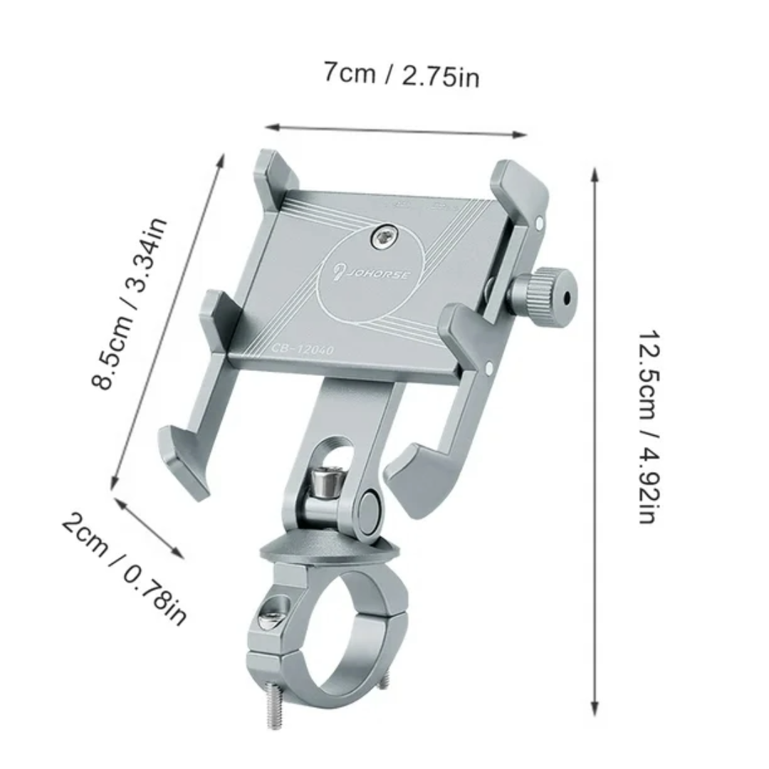 Bike Mobile Phone Holder Anti Sleep Rotating Mobile Phone Clamp (Silver)