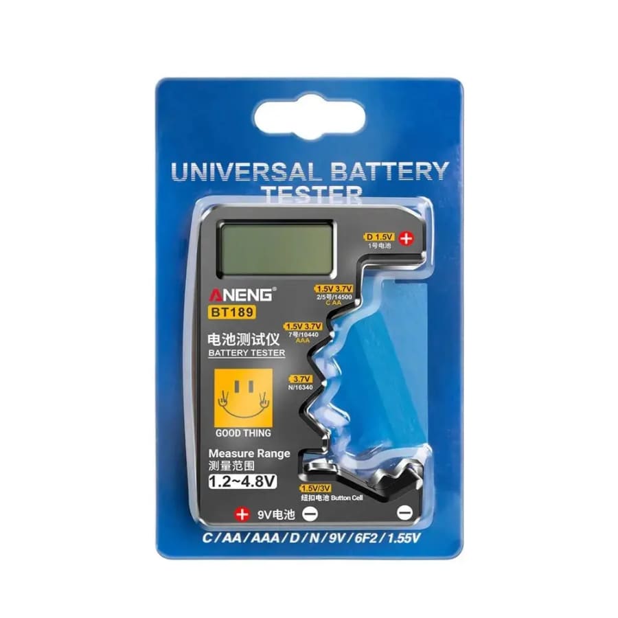 Battery Tester BT189 (Button Cell, AA, AAA, C, D, 9V, 14500, 16340)