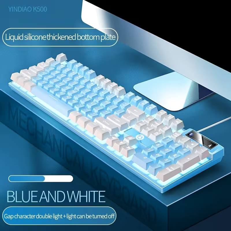 Full-Size Gaming Keyboard with Backlight USB Wired Office Keyboard