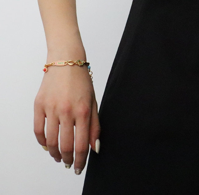 Embellique 18K Copper Gold Plated Dopamine Oil Drop Bracelet