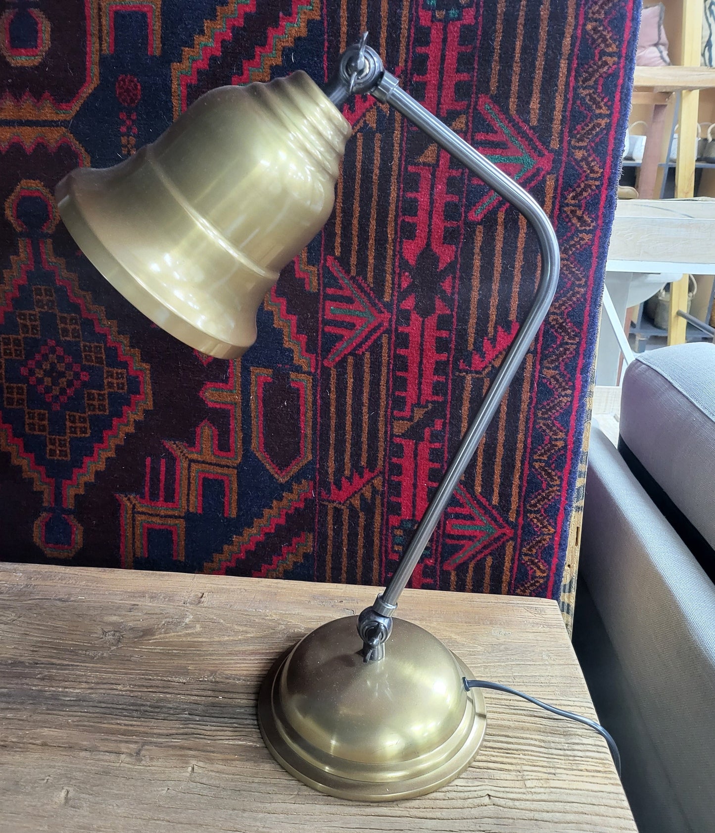 Brass Adjustable Table lamp at online8 furniture store Auckland