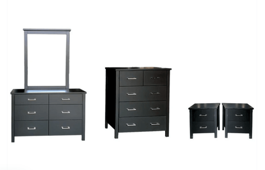 BroDeals Bedroom Suite Tina Black Bedroom Suite - Set of 4