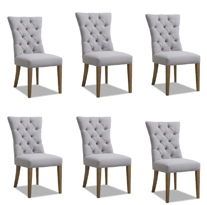 BroDeals Kitchen & Dining Room Chairs Set of 6 Tufted Back Dining Chair