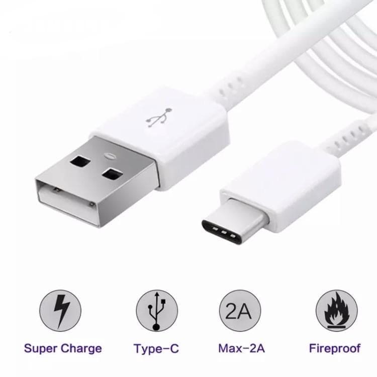 Charger Cable For Samsung Devices - USB to Type C (2m) (White)