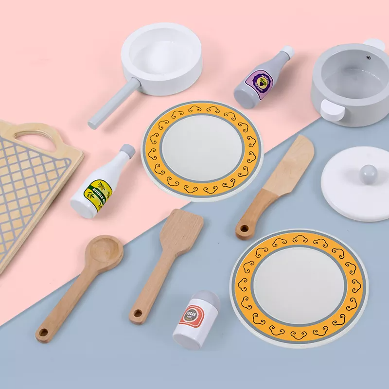 Wooden Play Kitchen Kids Kitchen Set Pretend Playset