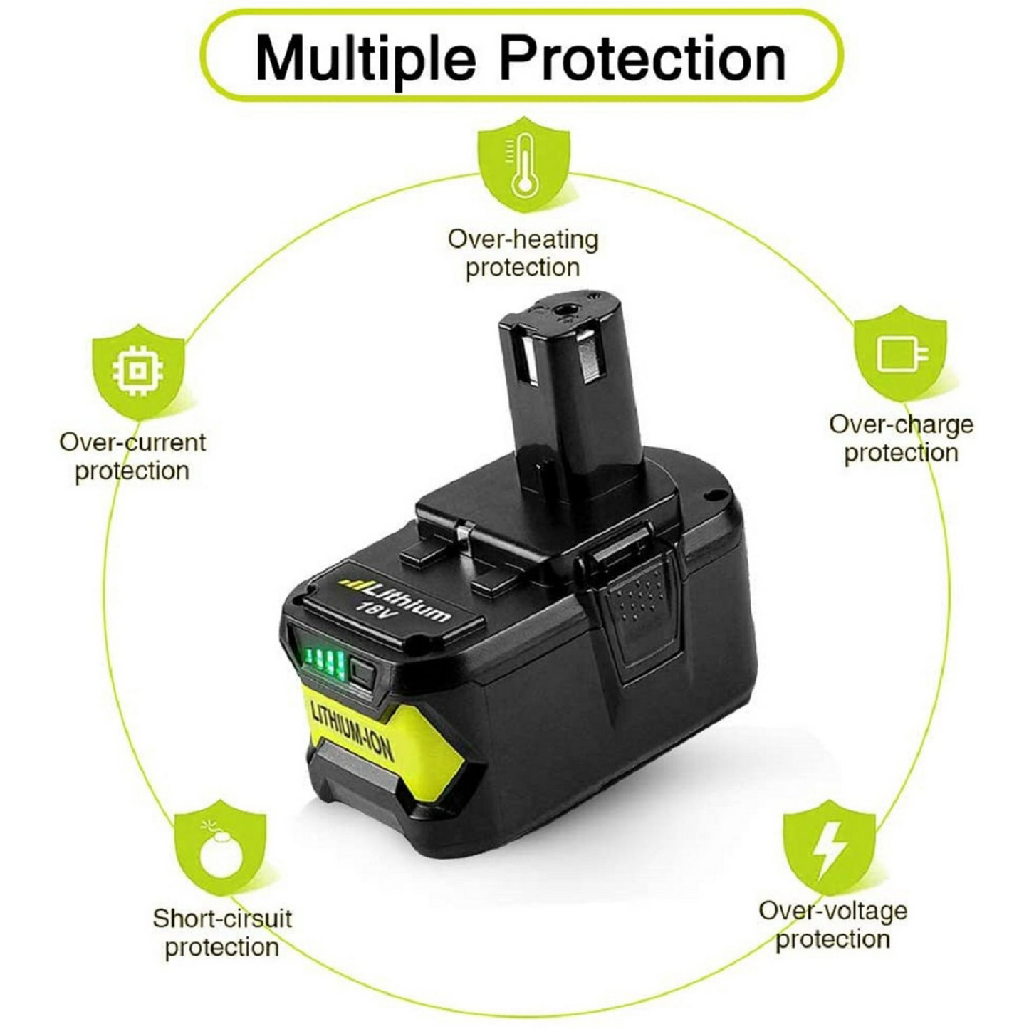 Ryobi 18V 6AH Battery Compatible Replacement Battery