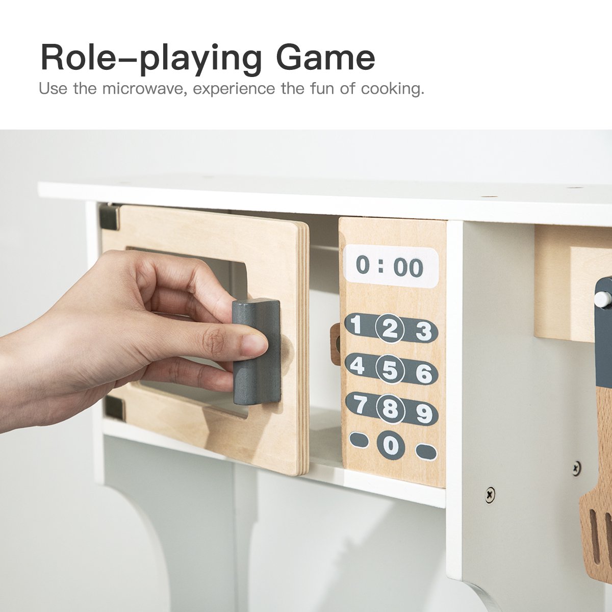 Wooden Play Kitchen Kids Kitchen Set Pretend Playset