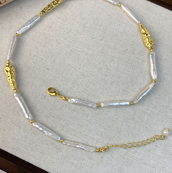 Toothpick Freshwater Pearl Necklaces