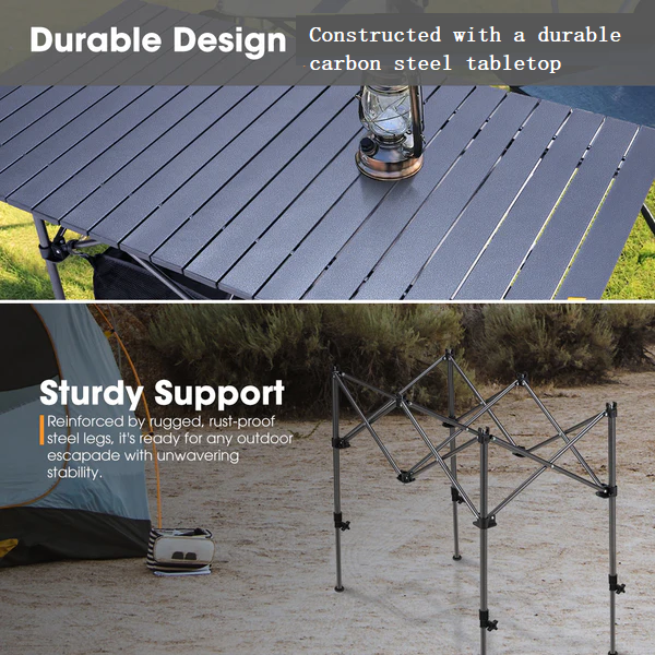 Folding Camping Table – Adjustable Portable Outdoor Table-95cm