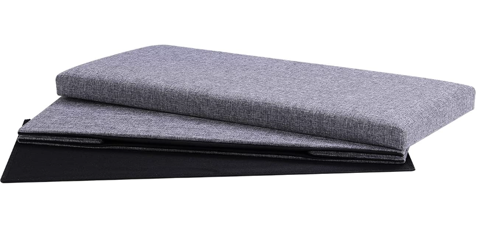 Folding Storage Ottoman Bench, Large Coffee Table Footstool Grey