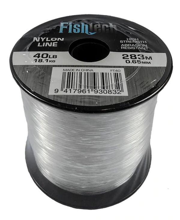 Nylon Fishing Line - 40LB - 283m Rolls - FishTech