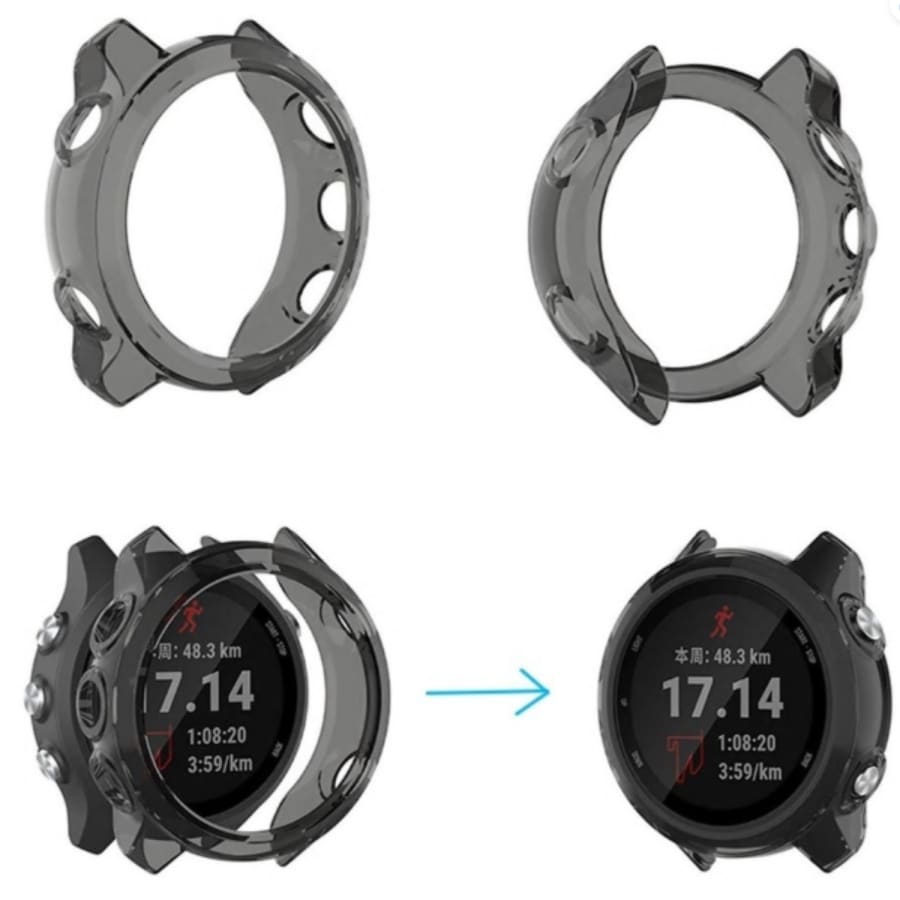 Clear Protective Case for Garmin Forerunner 645 Series (black)