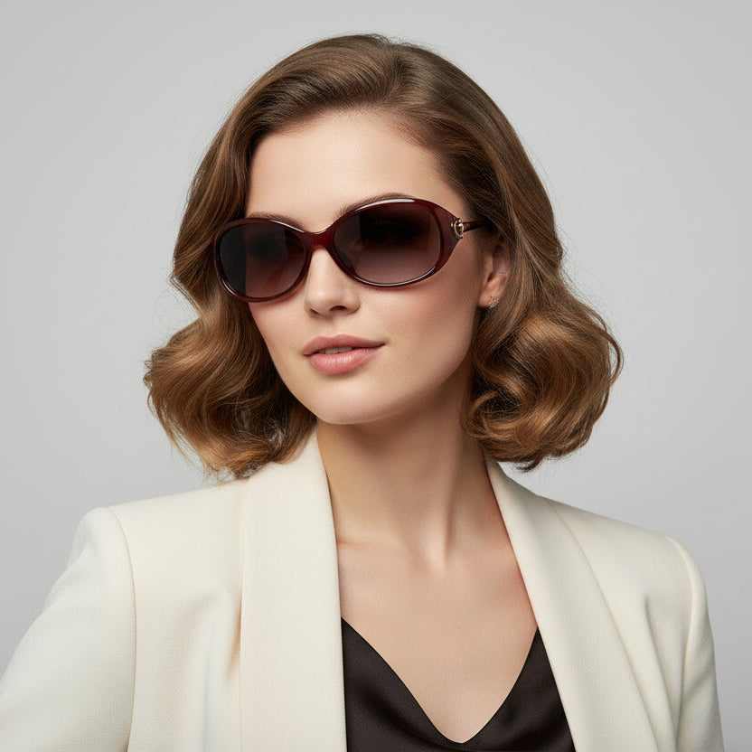 Polarized Gradient Lens Sunglasses 2515C6 RED
