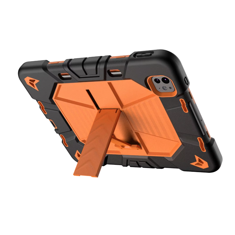 iPad Pro 11-Inch (M4) 2024 7th Gen Rugged Shockproof Case with Kickstand (Orange)