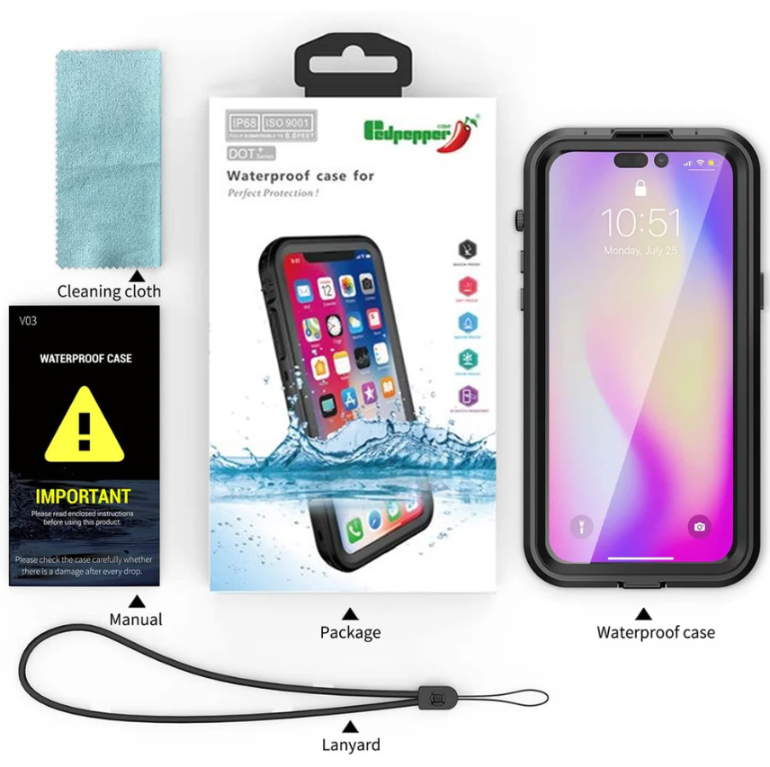 Redpepper Waterproof MagSafe Case for iPhone 16 Pro | Shockproof Cover